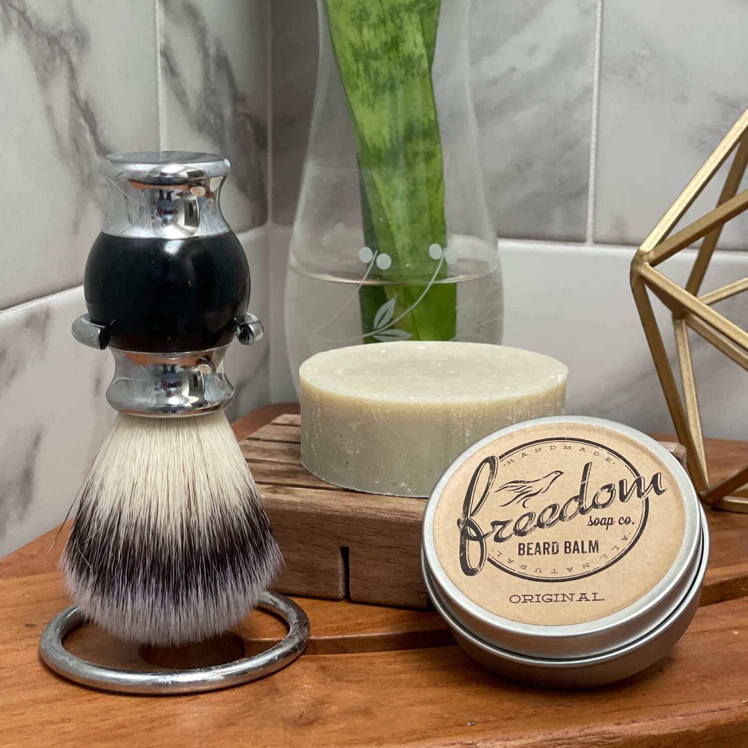 Ultimate Shave Bundle: All-Natural Shave Soap, Lather Brush, Beard Oil, or  Beard Balm – Freedom Soap Company